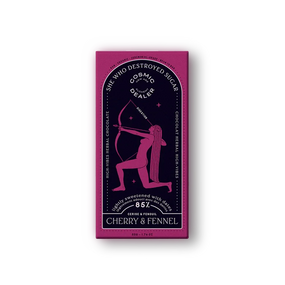85% Dark Chocolate Tablet with Cherry &amp; Fennel Cosmic Dealer