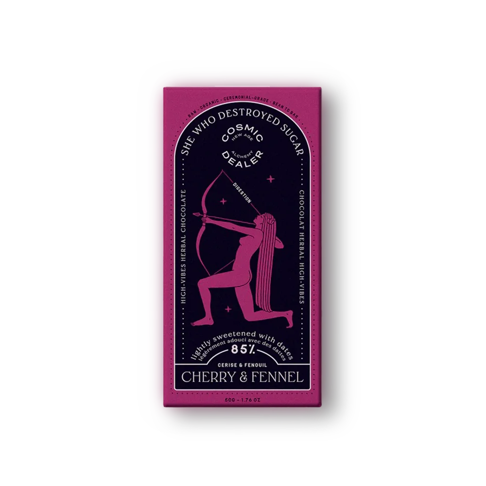 85% Dark Chocolate Tablet with Cherry &amp; Fennel Cosmic Dealer