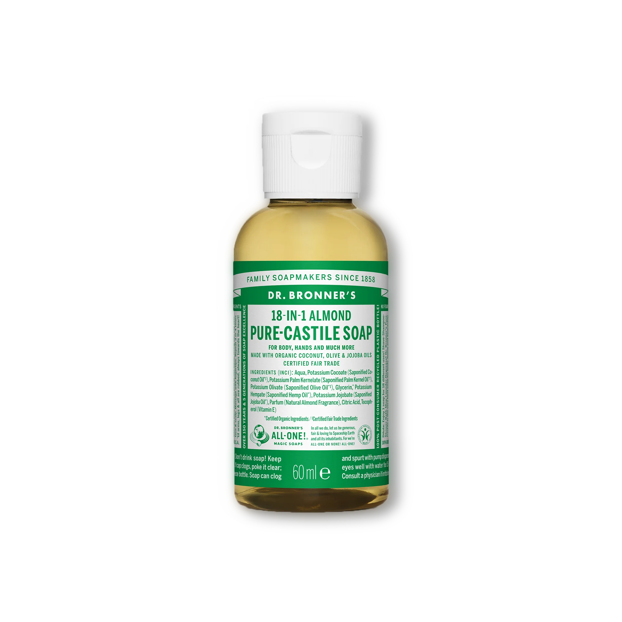 Pure Castile Liquid Soap - 60ml Dr Bronner&