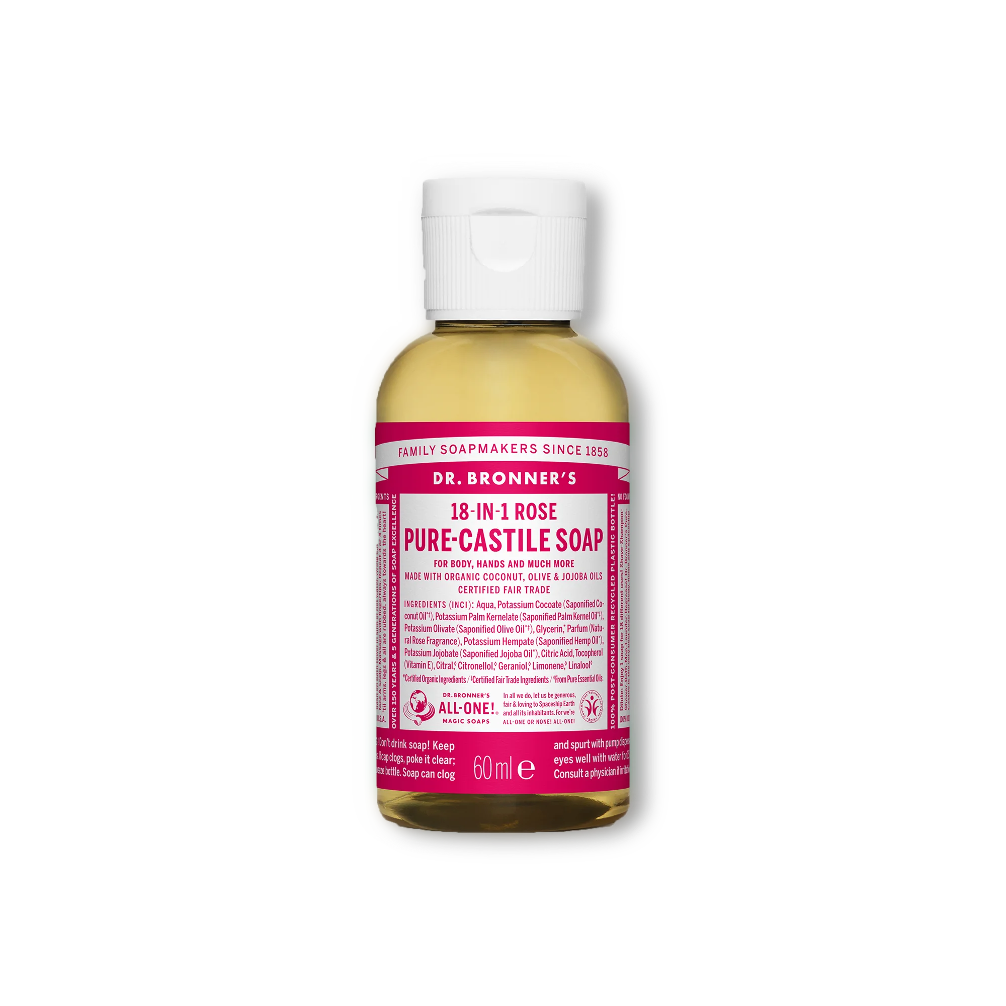 Pure Castile Liquid Soap - 60ml Dr Bronner&