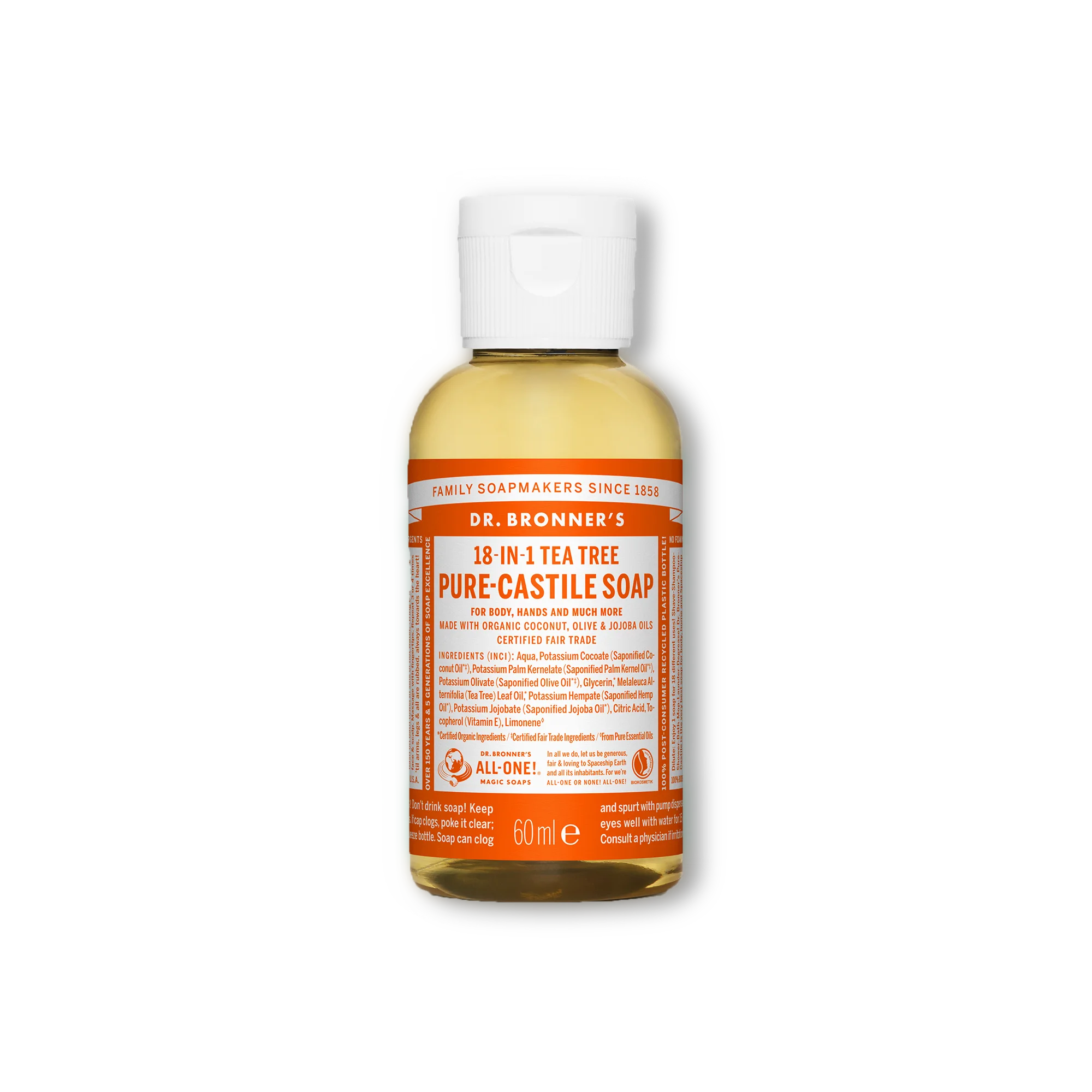 Pure Castile Liquid Soap - 60ml Dr Bronner&