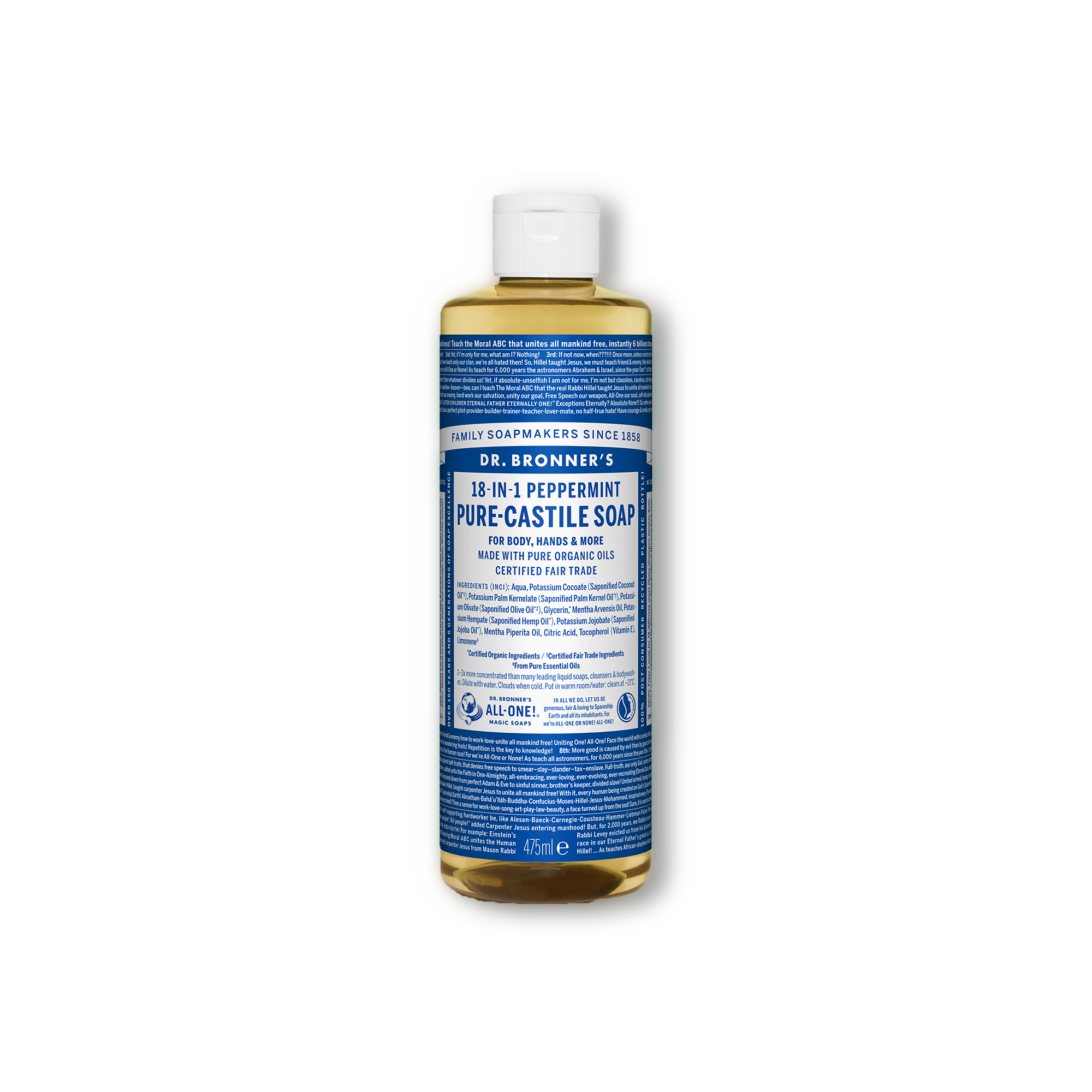 Pure Castile Liquid Soap - 475ml Dr Bronner&